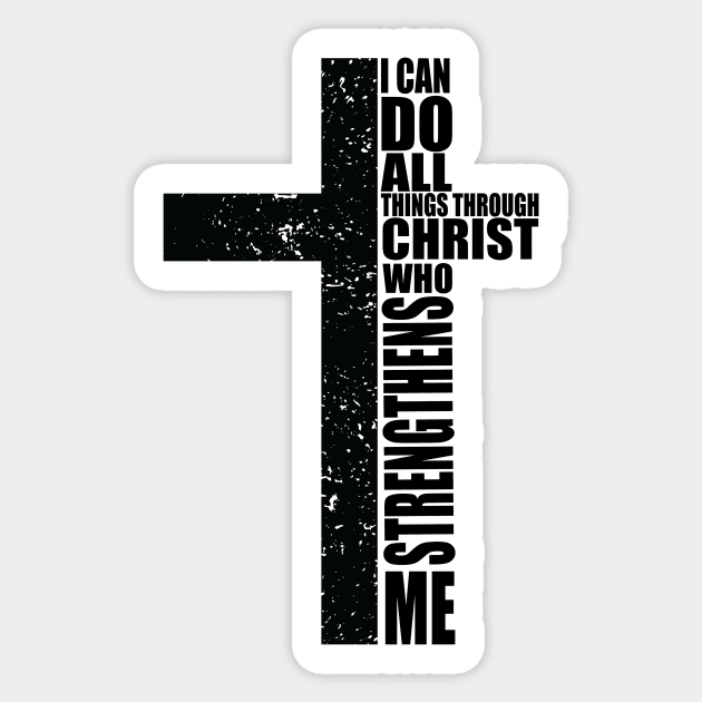 Jesus Bible text Cross sign Christian for men and women T-Shirt Sticker by AVATAR-MANIA